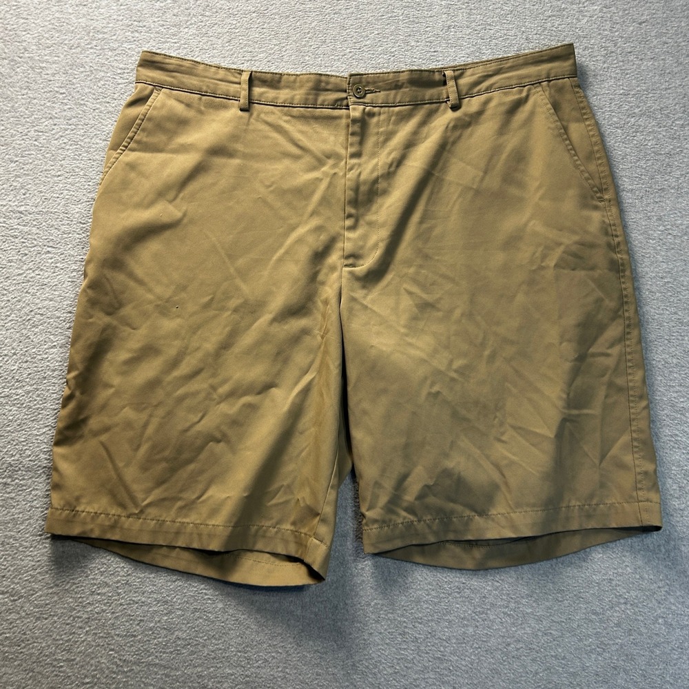 Golf Shorts Mens Khaki Performance Size 42 Flat Front Casual Fit Bolle Golf Tech